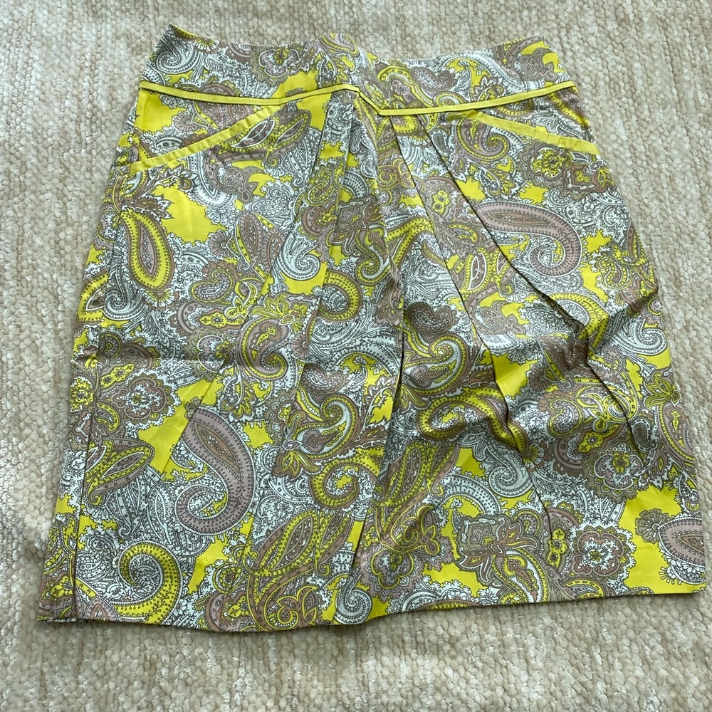 4 for $10 H&M Yellow Paisley Pencil Skirt